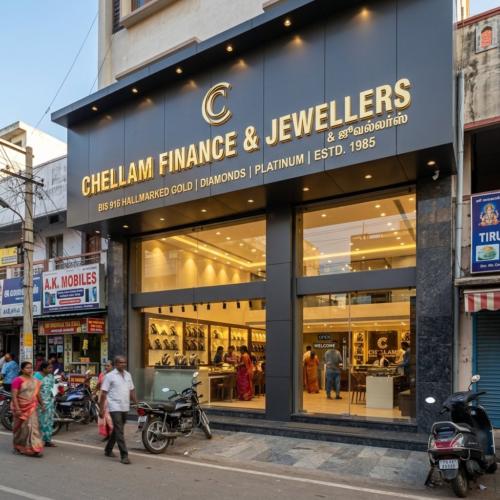 Chellam Finance & Jewellers showroom storefront